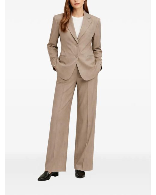 ROOM76 Natural Pinstripe-Pattern Pattern Suit