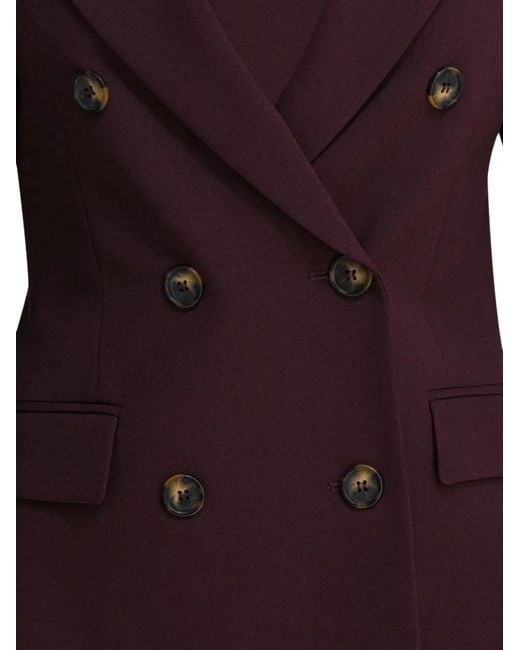Semler Purple Double-Breasted Tortoiseshell-Button Blazer