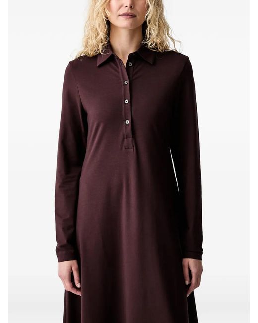 Marc O' Polo Brown Long-Sleeved Midi Dress