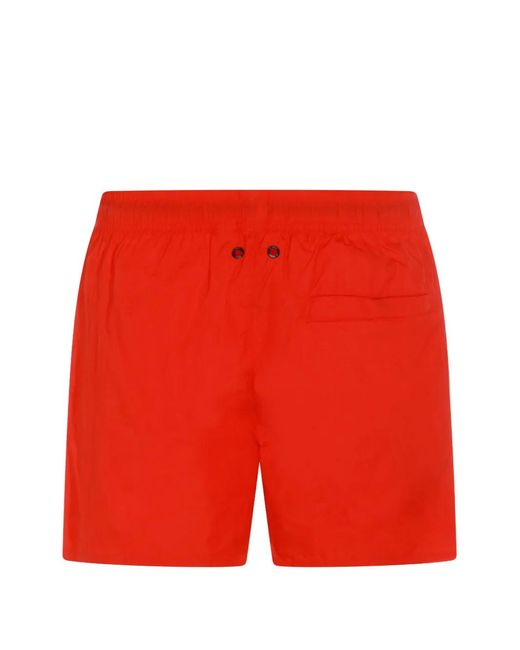 K-Way Red Le Vrai Olivier Drawstring Logo Swim Shorts for men
