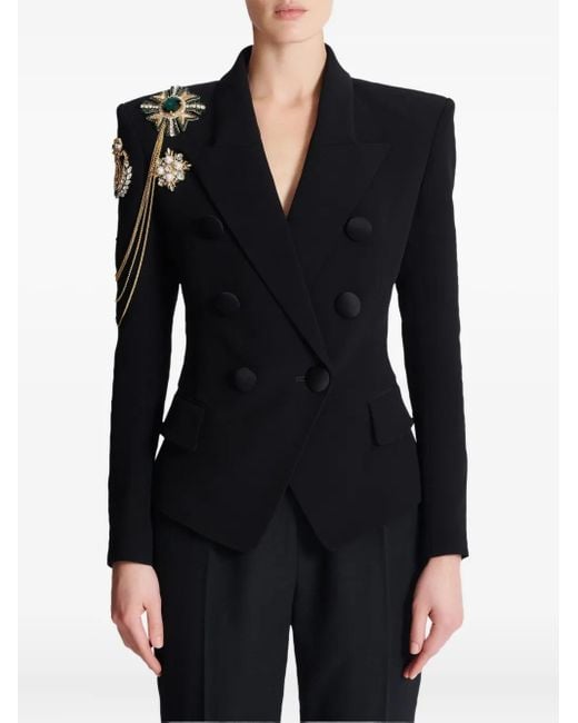 Balmain Black Double-Breasted Blazer