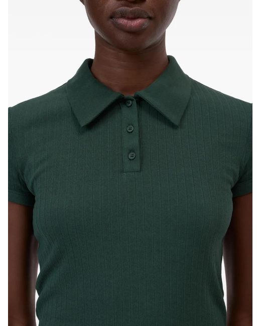 Closed Green Ribbed Polo Shortsleeve