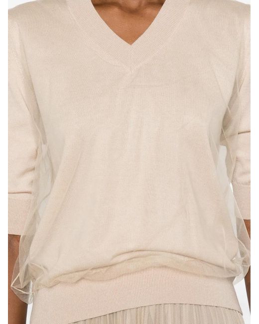 Fabiana Filippi Natural V-Neck Sweater