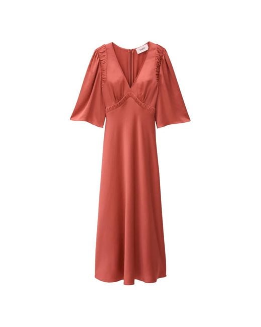 Ba&sh Charlotte Gathered-Detail V-Neck Dress