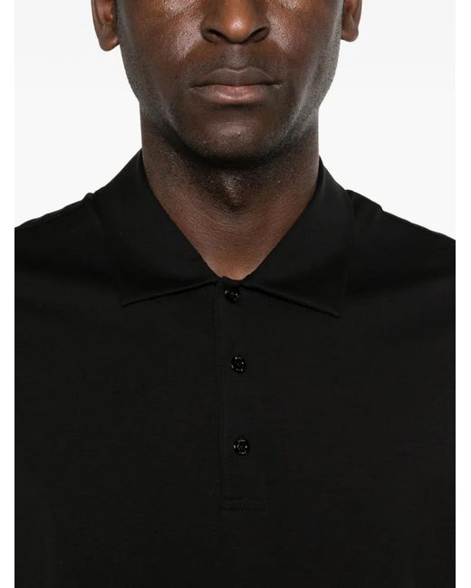 Herno Black Cotton Elastane Jersey Polo for men