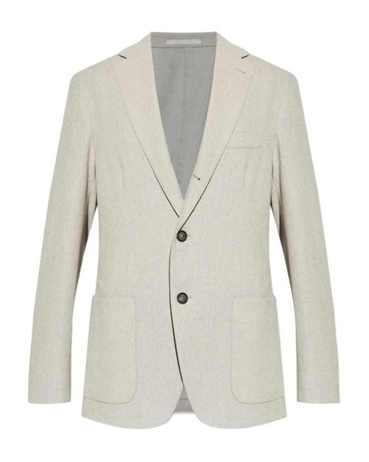 Eleventy White Two-Button Patch-Pocket Blazer for men
