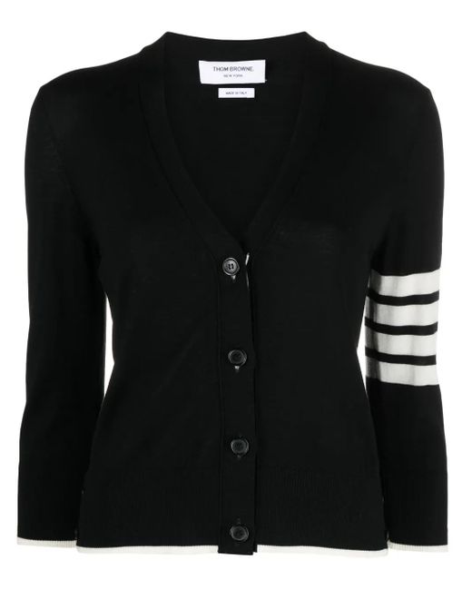 Thom Browne Black 4bar Wool Cardigan