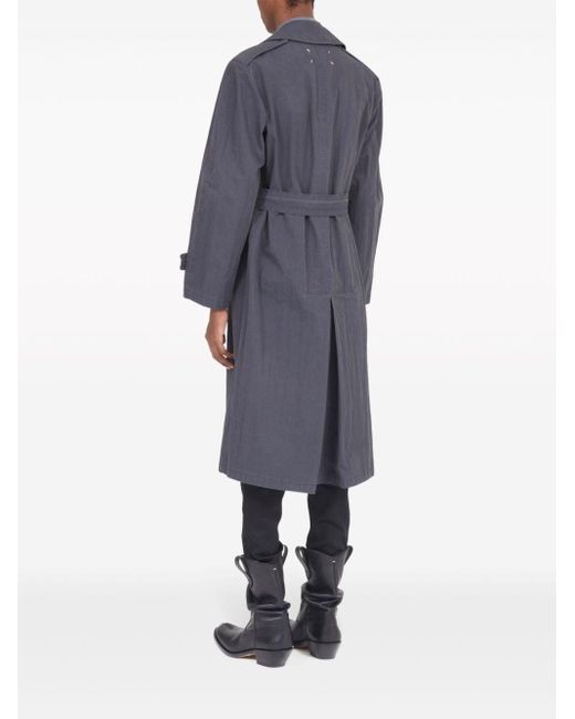 Maison Margiela Black Double-breasted Trench Coat for men