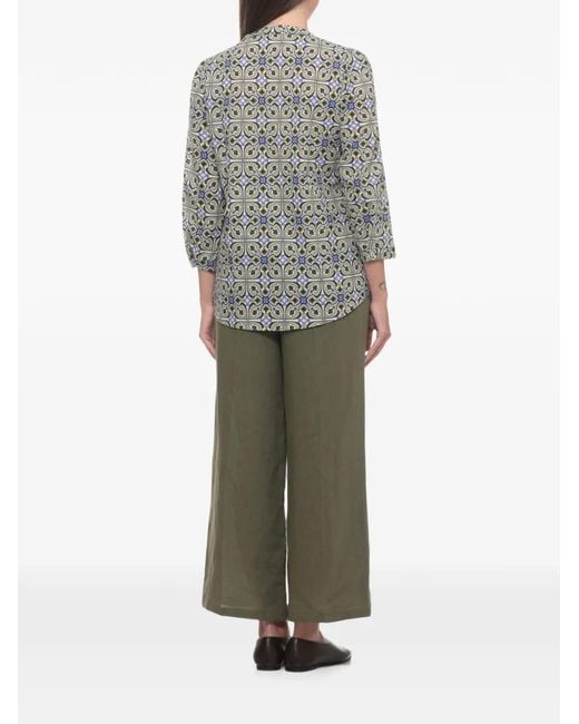 Emme Gray V-Neck Printed Shirt