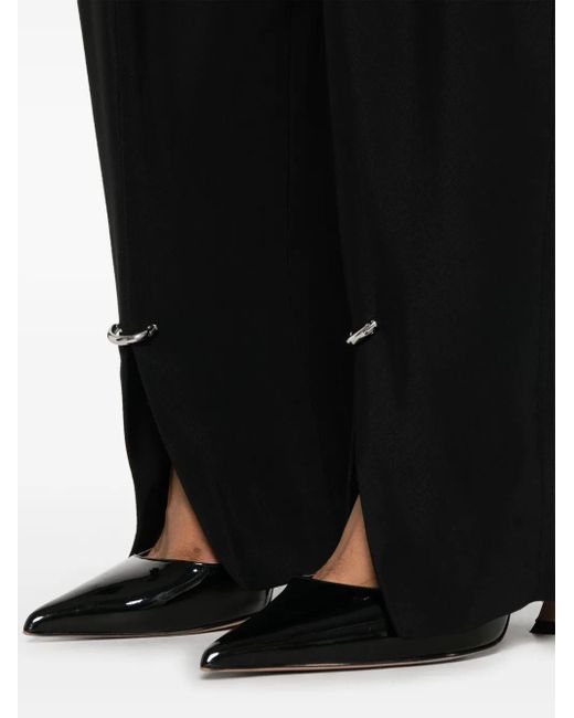 Mugler Black Pierced Tailored Trousers