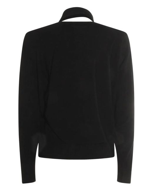 Zanone Black Neck-Tie Sweater