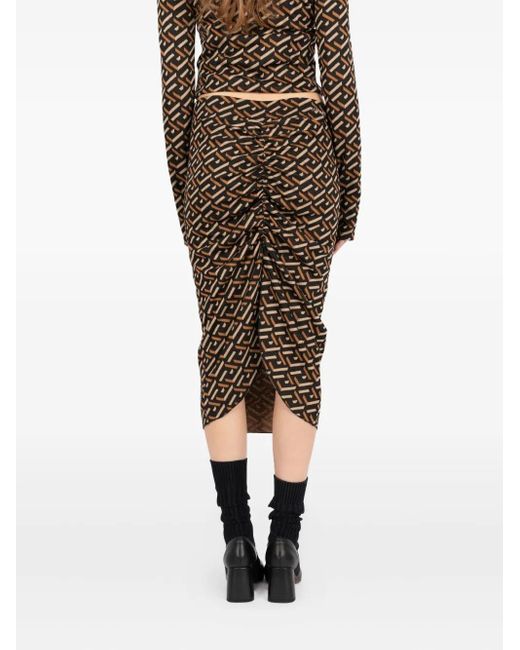 Societe Anonyme Natural Cadil Geometric Midi Skirt