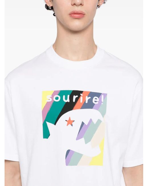 SPORT b. by agnès b. White Dino-Print T-Shirt for men