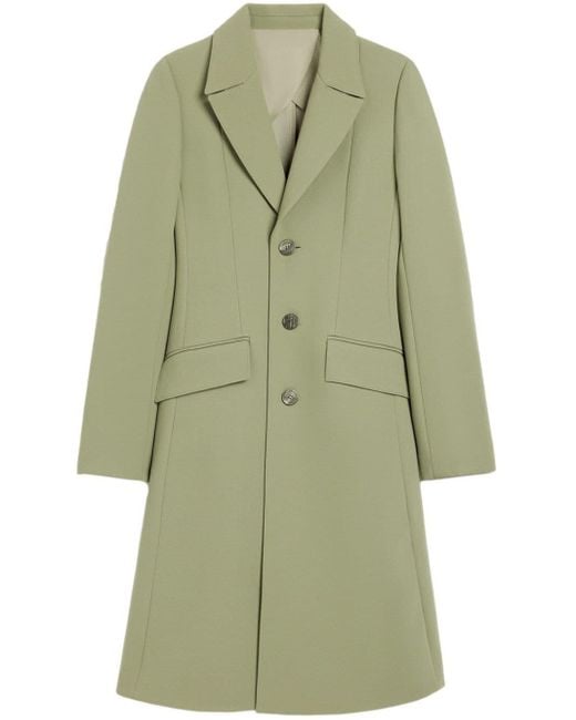 AMI Green Single-breasted Wool Coat