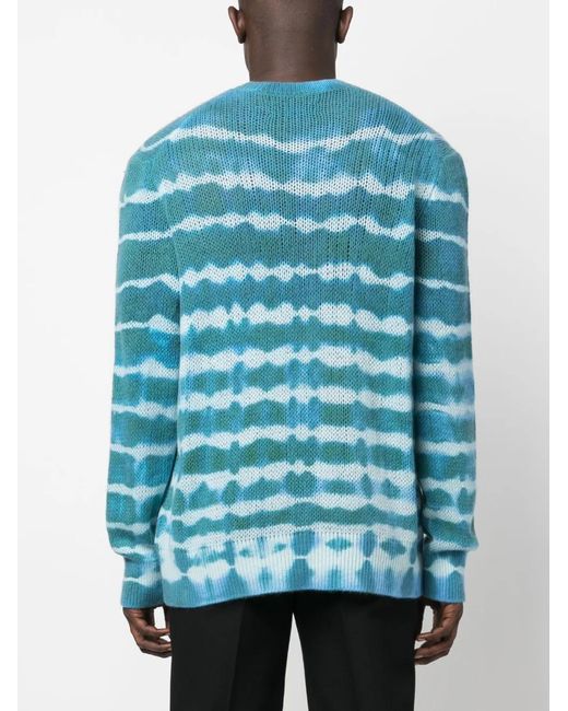 Amiri Blue Tie-Dye Cashmere Jumper for men