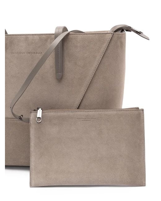Brunello Cucinelli Gray Sac Cabas Bc Duo