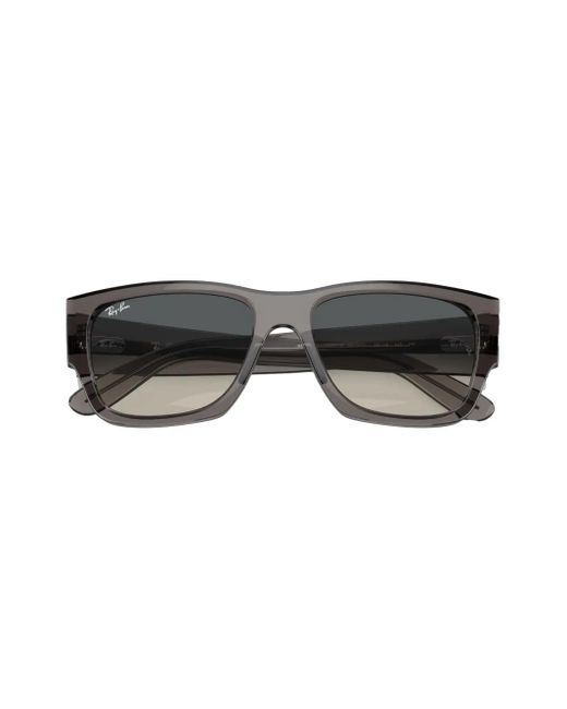 Ray-Ban Gray Carlos Rectangle-Frame Sunglasses