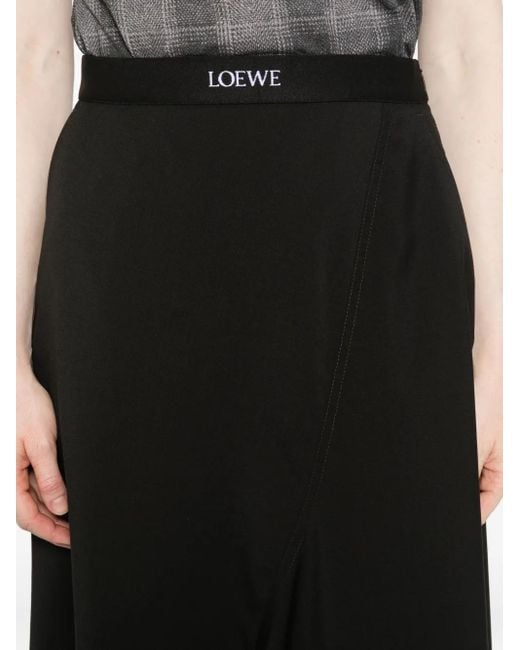 Loewe Black Asymmetric Midi Skirt