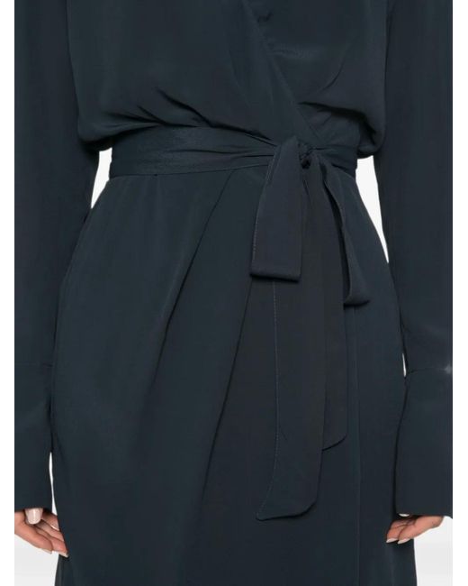 Patrizia Pepe Blue Tie-Waist Wrap Dress