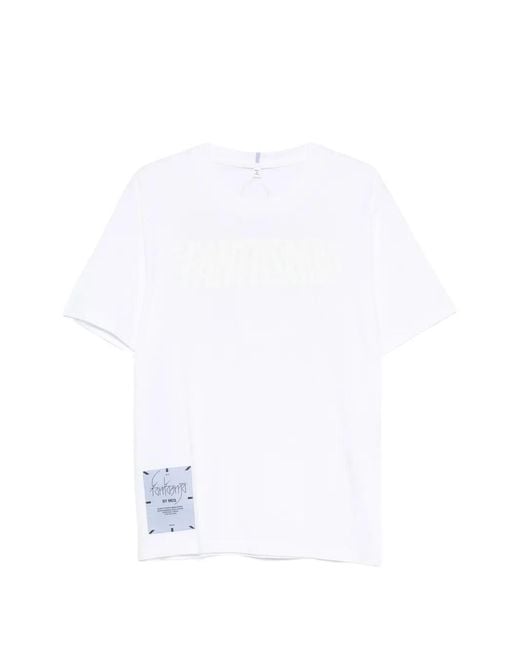 McQ Alexander McQueen White Logo-Patch Graphic-Print T-Shirt for men