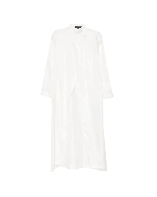 Biyan White Crepe Silk Shirt