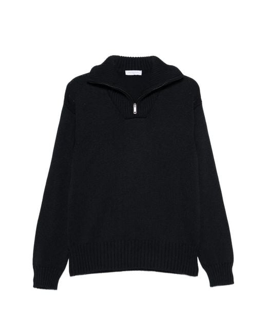 Daniele Fiesoli Black Quarter-Zip Sweater for men