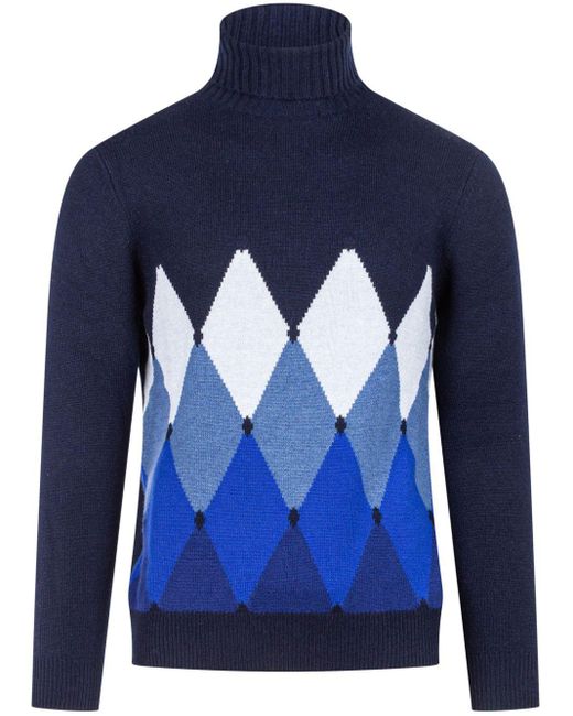 Ballantyne Blue Cashmere Sweater for men