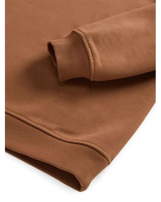 Woolrich Brown Logo-Print Crew-Neck Sweatshirt for men
