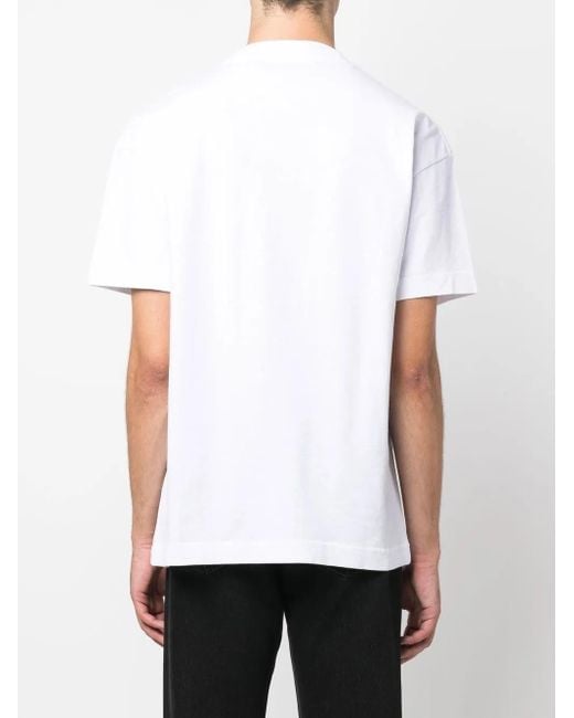 Palm Angels Rhinestone Sprayed Logo-print T-shirt In White for men