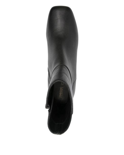 Geox Black 70Mm Coronilla Block-Heel Square-Toe Boots