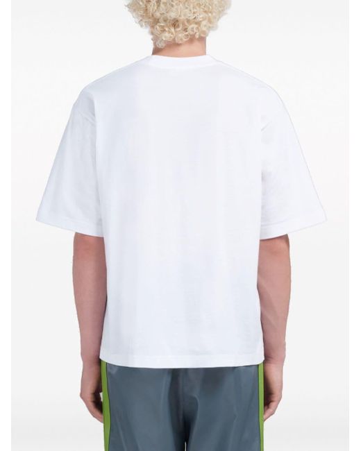 Marni White Logo-embroidered Cotton T-shirt (set Of Three) for men