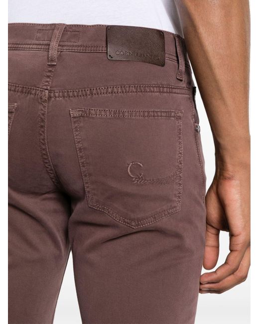 Corneliani Purple Low-rise Tapered Jeans for men