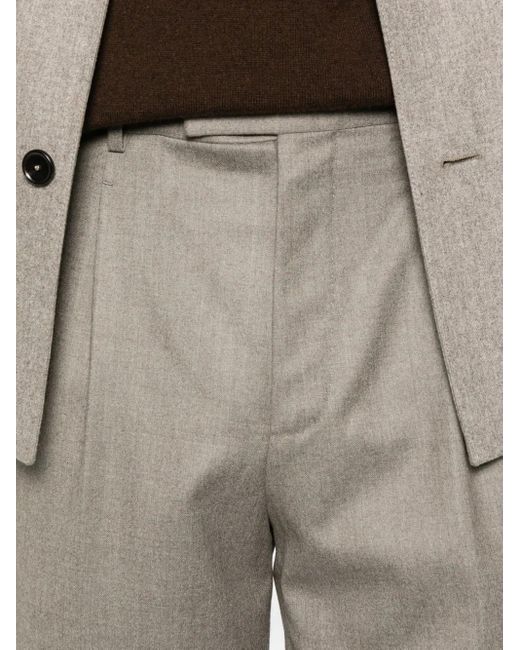 Zegna Gray Press-Creased Trousers for men