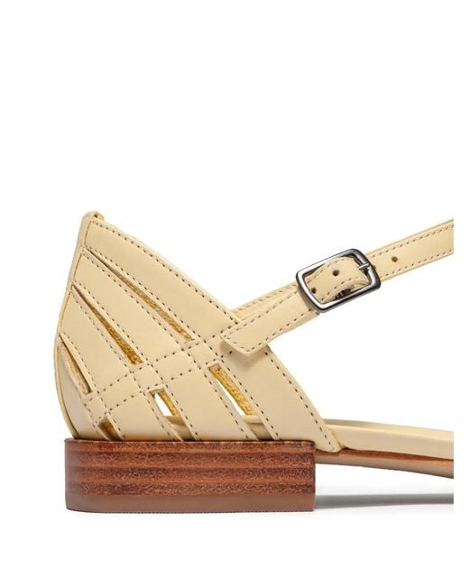 Bernardo Natural Brighton T-Strap Flat Pumps