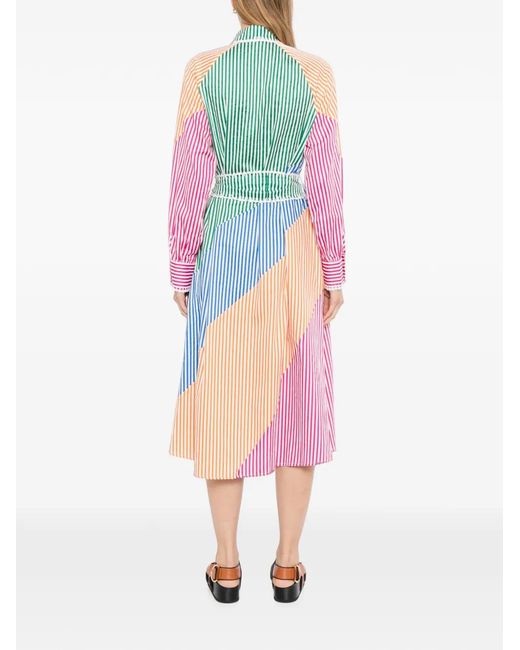 Farm Rio White Embroidered Midi Belt Dress