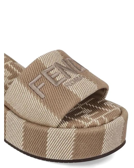 Sandali Sunshine A Righe 60Mm di Fendi in Natural