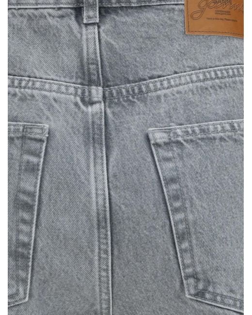 Ganni Gray Belt-Loop Jeans