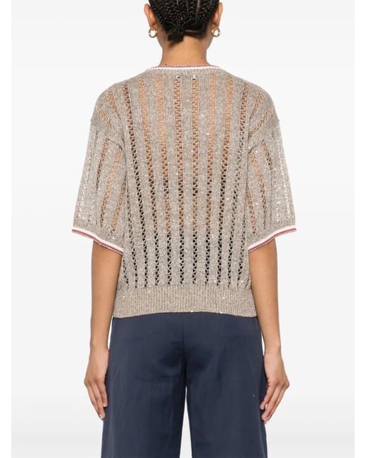 Camiseta de punto Brunello Cucinelli de color Natural
