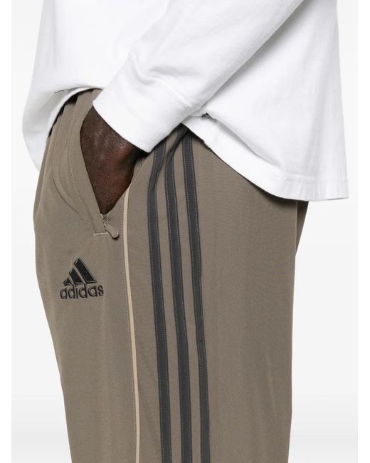 Adidas Gray Teamgeist Adicolor Stripe-Detail Track Pants for men