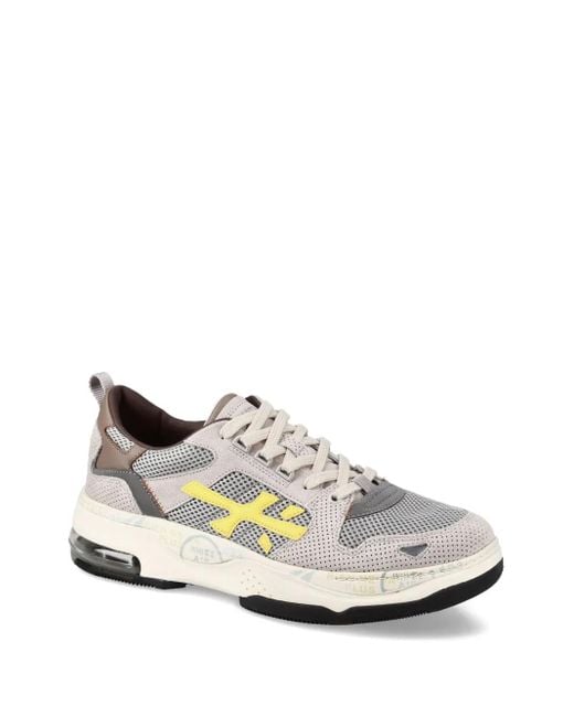 Premiata White Drake Mesh-Panel Sneakers for men