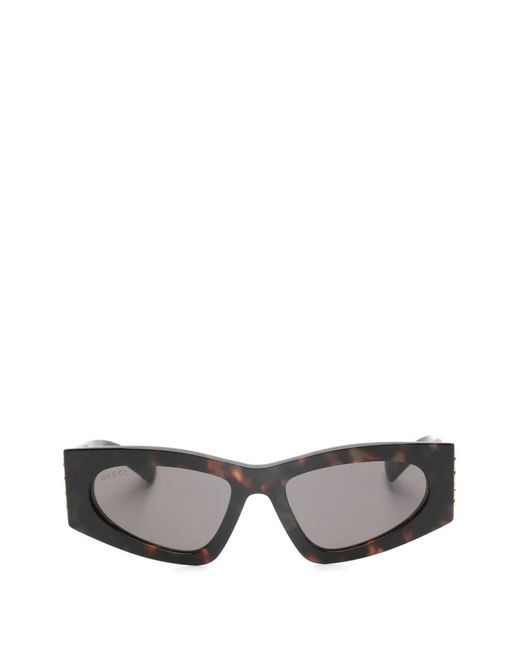 Gucci Gray Logo Geometric Sunglasses