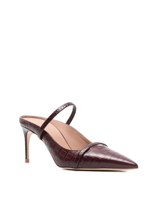 Malone Souliers Brown 70mm Crocodile-embroidered Leather Mules