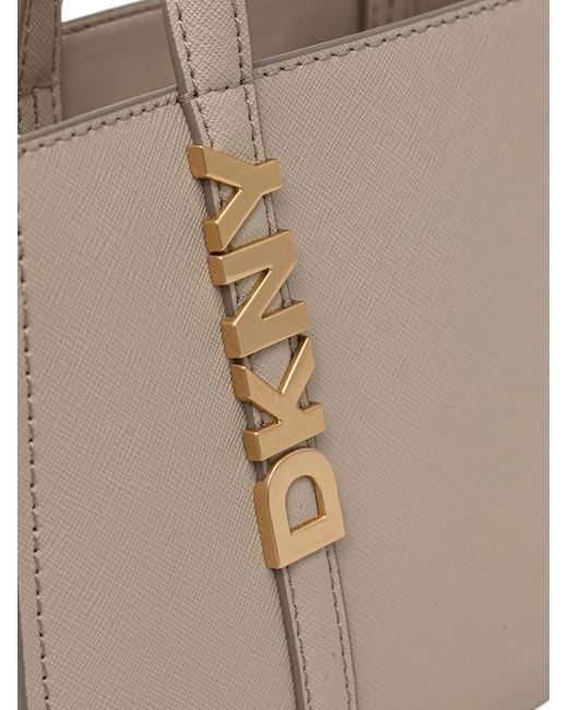 DKNY Natural Small Avril Logo-Plaque Tote Bag