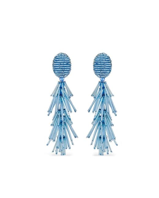 Oscar de la Renta Blue Perlenohrringe Mit Quaste