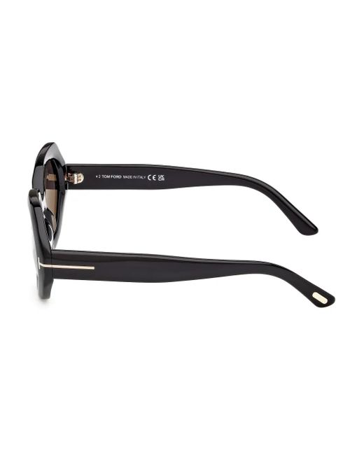 Tom Ford Black Geometric-Frame Sunglasses