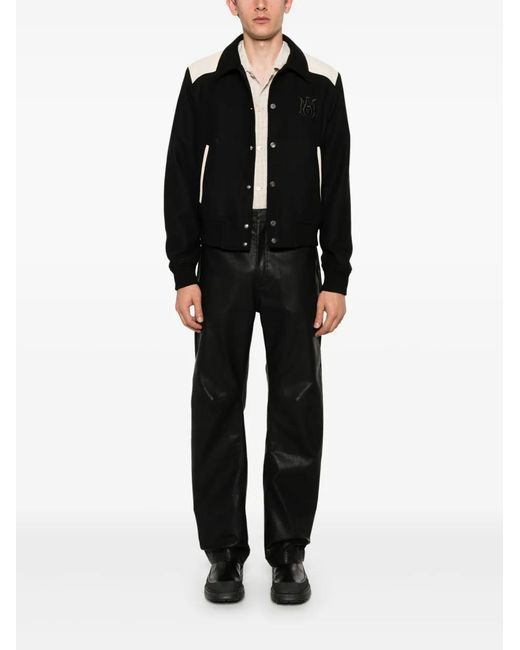 Amiri Black Wool Blend Bomber Jacket for men