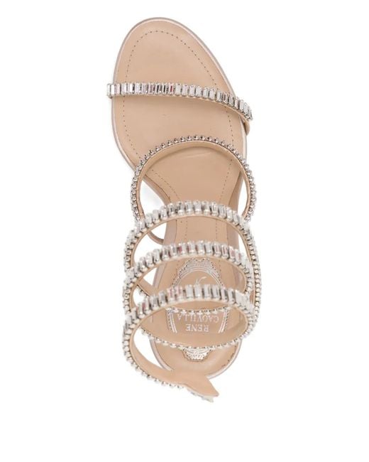 Rene Caovilla White Cleo Spark Sandalen mit Absatz 105mm