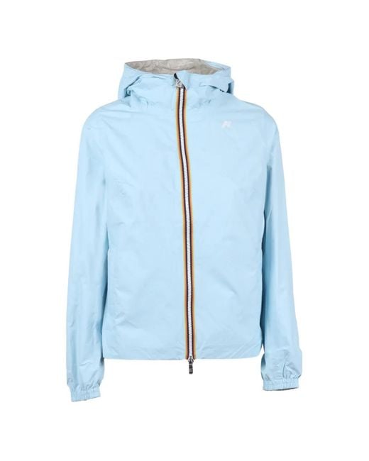 K-Way Blue Colourblock Hooded Jacket