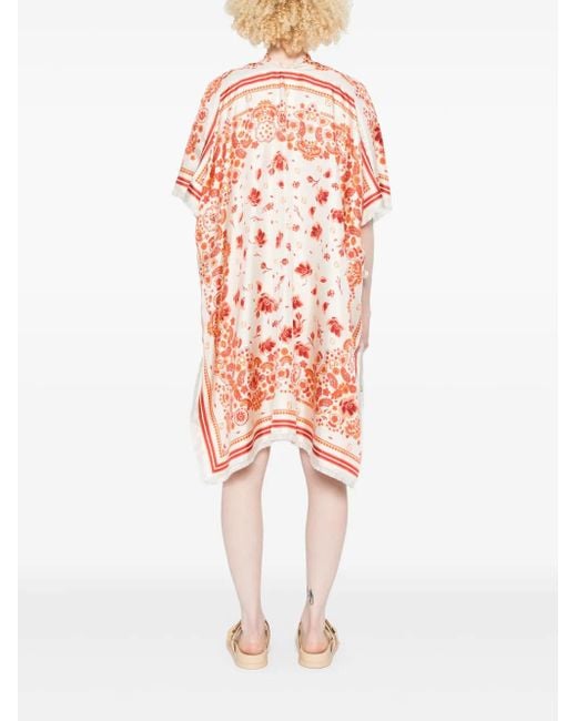 Poncho con estampado de bandana Fendi de color Pink