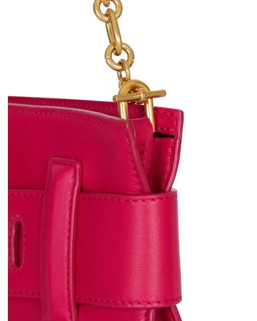 Balmain Pink Anthem Leather Shoulder Bag